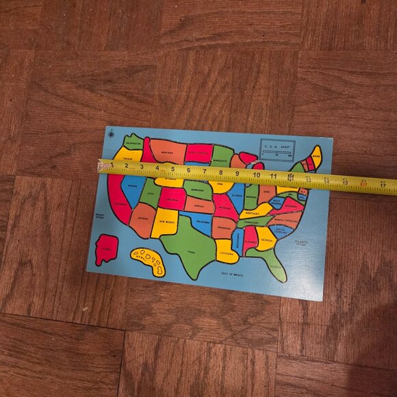 Wood Inlaid Map Puzzle United States - Picture 4 of 5